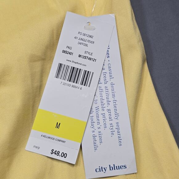 City Blues Yellow Vest NEW $48 Stretch Classic Full Zip Lightweight Women Size M - Picture 3 of 7